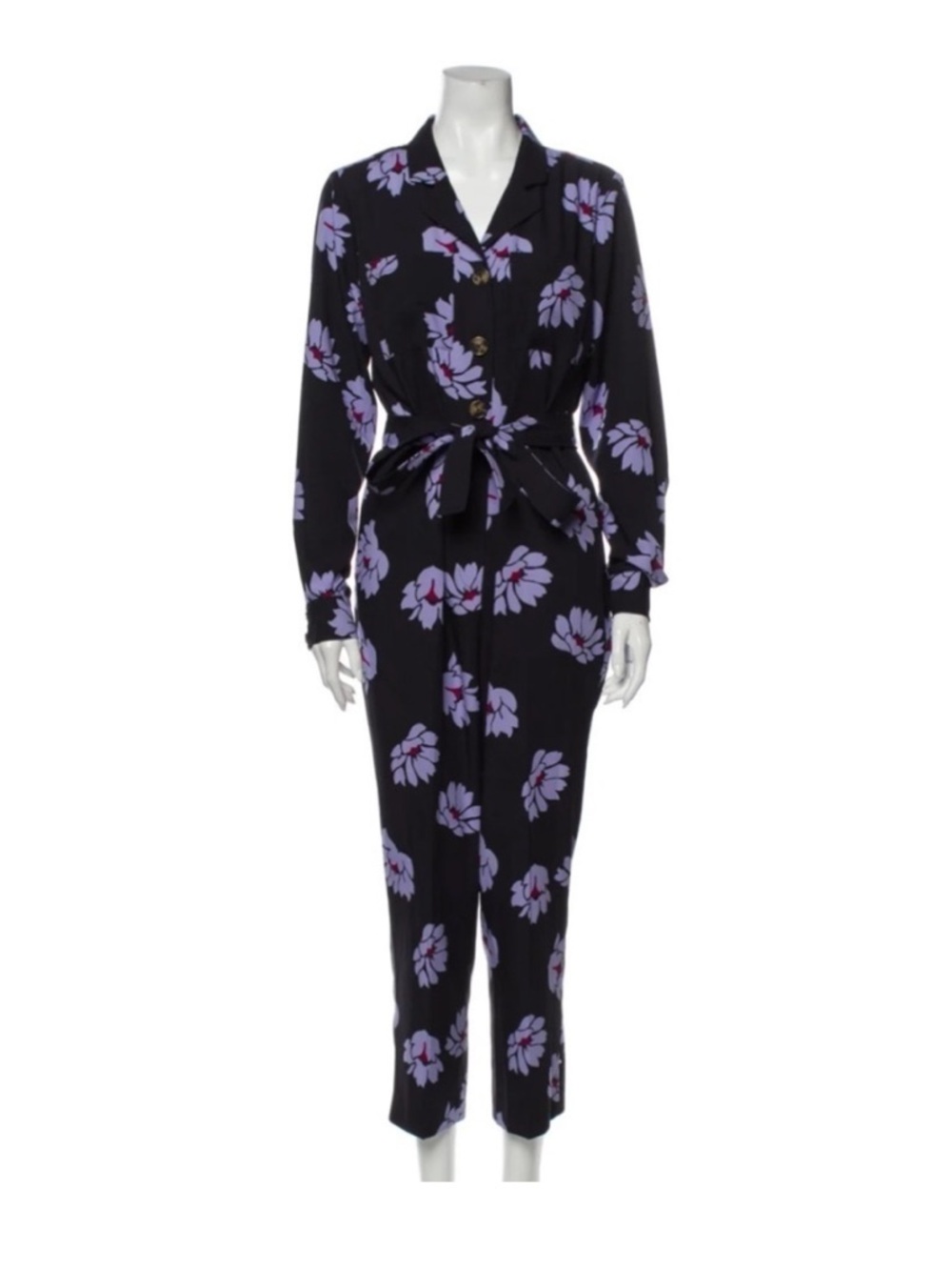 Pearl by Lela Rose Floral Long Sleeve Jumpsuit Size 6